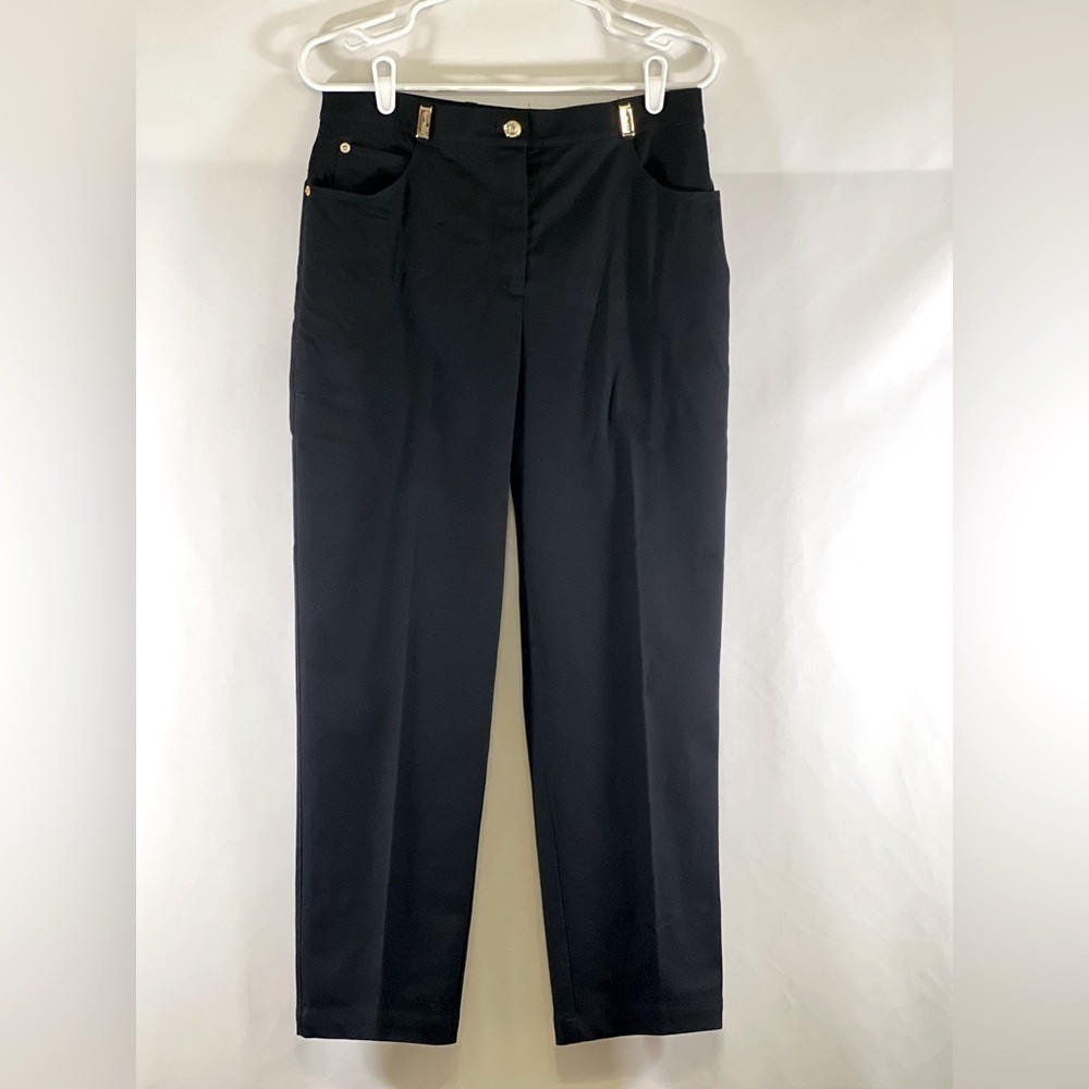 ST. JOHN size 8 black Pants straight leg classic designer ankle length …